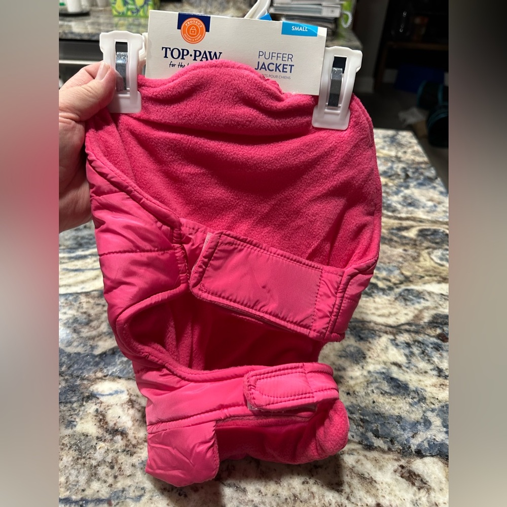Top Paw Vibrant Pink Dog Puffer Jacket